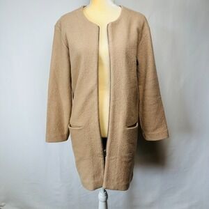 Aritzia Wilfred Banville Sweater Coat Jacket XS Light Beige/Cream Merino Wool